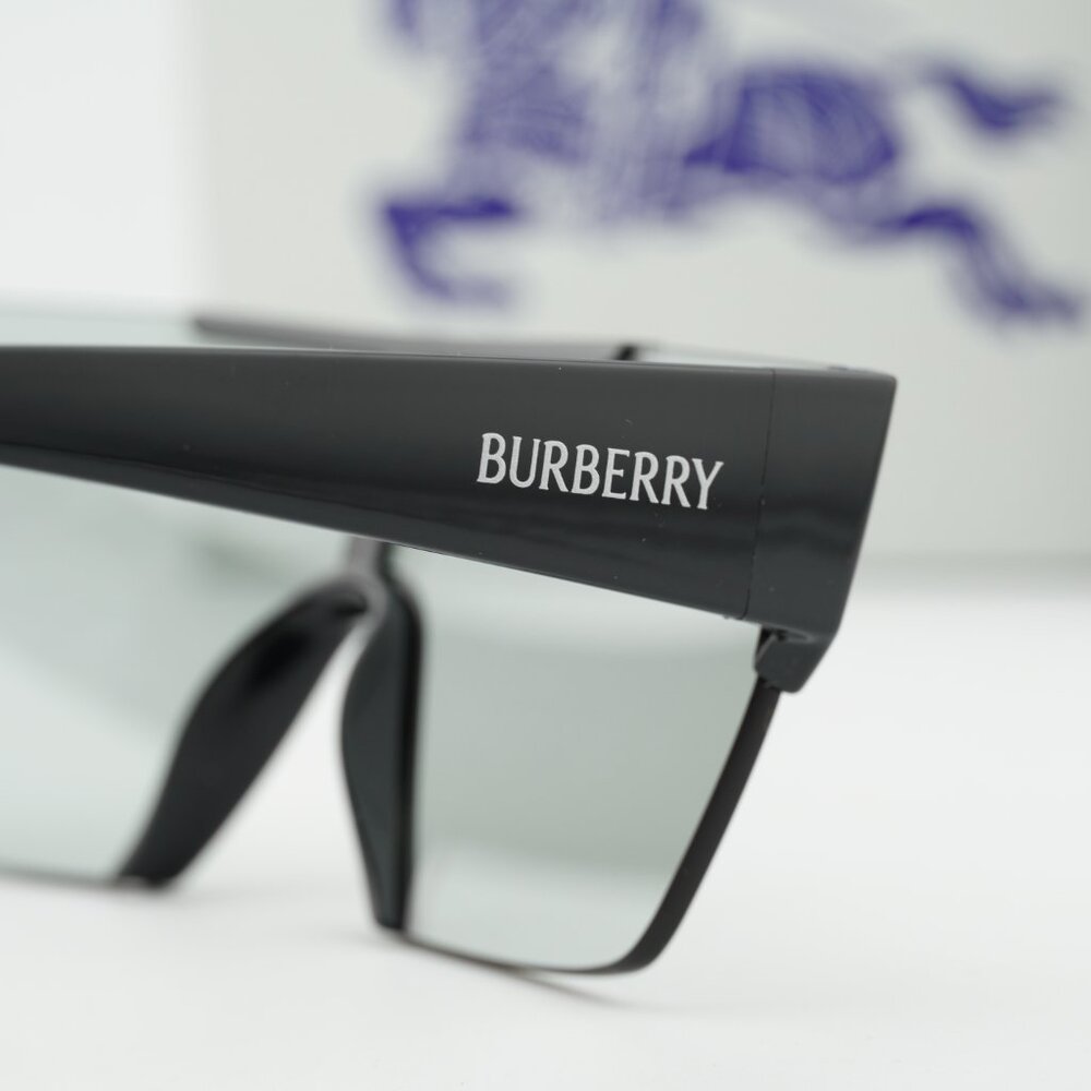 Burberry BE4291 3001/69 Shield Sunglasses - Black/Grey Tampo Silver - Picture 6 of 12